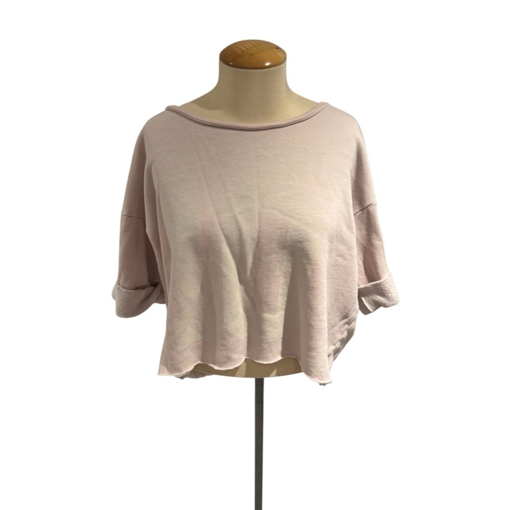 WILDFOX Light Pink “Cowgirl 10” Short Sleeve Cropped Sweartshirt Tee - size xs